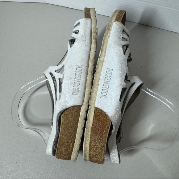 Birkenstock Rare White Cutout Leather Sandals  Comfort Summer Shoes Size 41 - Picture 11 of 15